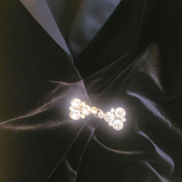 Alex Evenings Velvet Blazer Jacket Women's Petite XL Black 3/4 Sleeve Formal - Picture 5 of 9